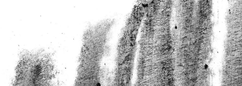 Macro charcoal crayon vertical smears with gritty grain, soft streak gaps, and scattered specks. Large clean copy space on the left. Isolated transparent PNG for grunge overlays.