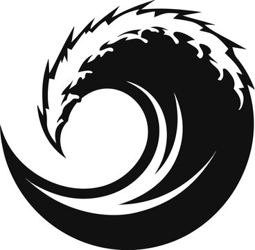 Wave, Ocean Wave, Black Wave, Vector Wave Icon, Swirling Wave