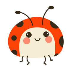 Naklejka premium Round ladybug vector illustration isolated on white background