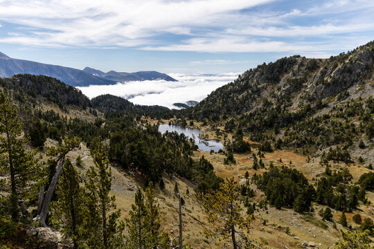 Scenic view of Achard lake in the Chamrousse resort, Belledonne Massif in the French Alps