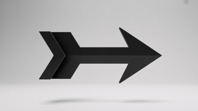 Black arrow sign, directional arrow icon, right pointing arrow, navigation symbol