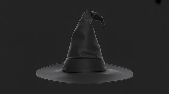 Black witch hat, Halloween costume accessory, dark magic hat, witchcraft headwear