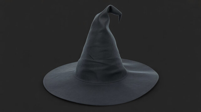 Black witch hat, Halloween costume accessory, dark magic hat, witchcraft headwear