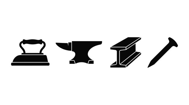 Blacksmithing Tools Collection In Silhouette anvil blacksmith