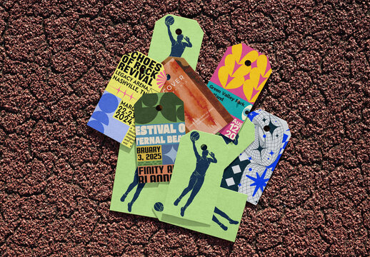 Blank Hang Tags on a Textured Surface