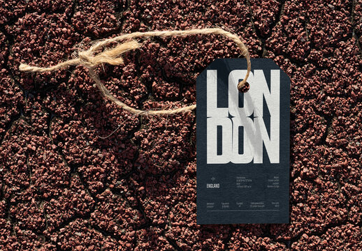Mockup of a Hang Tag on a Textured Surface