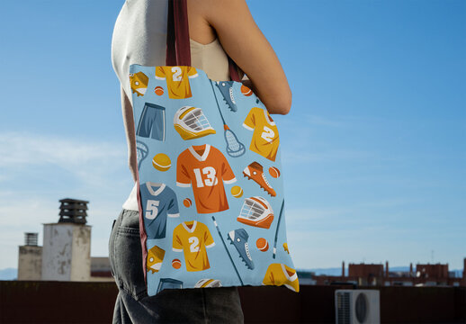 Mockup template of tote bag