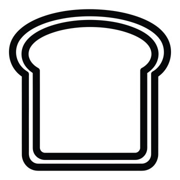 Black outline of a slice of bread icon symbol icon