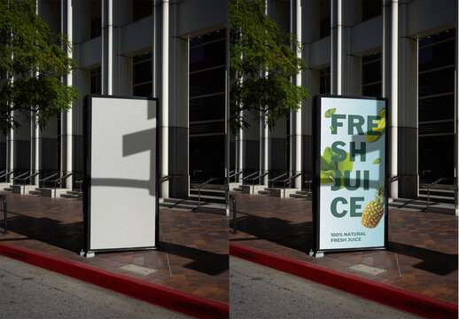 Mockup of Urban Panel on LA Street Corner