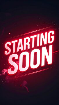 Glowing neon text announces upcoming event