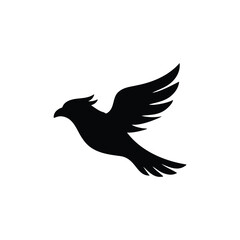 Fototapeta premium Smart bird silhouette icon vector flat design.
