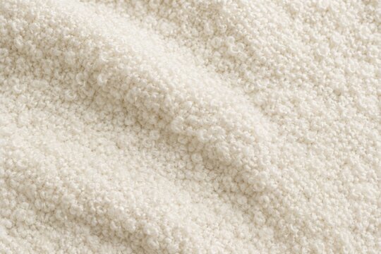 Soft White Curly Wool Fleece Texture with Fluffy Volume