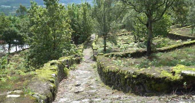 Part of the historic Cit&acirc;nia de Briteiros, a fortified settlement from the Iron Age in Portugal.