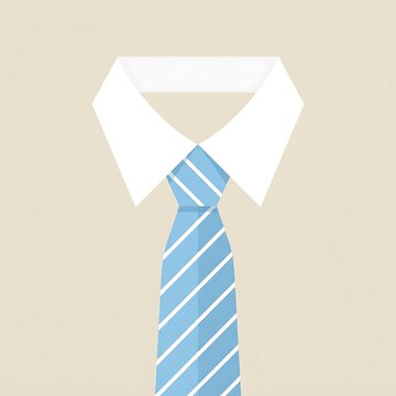 Blue striped tie and white dress shirt necktie and collar stripes
