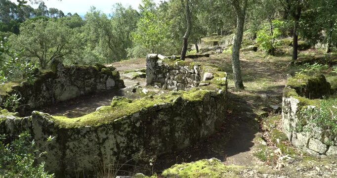 Part of the historic Cit&acirc;nia de Briteiros, a fortified settlement from the Iron Age in Portugal.
