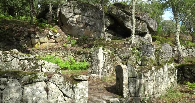 Part of the historic Cit&acirc;nia de Briteiros, a fortified settlement from the Iron Age in Portugal.