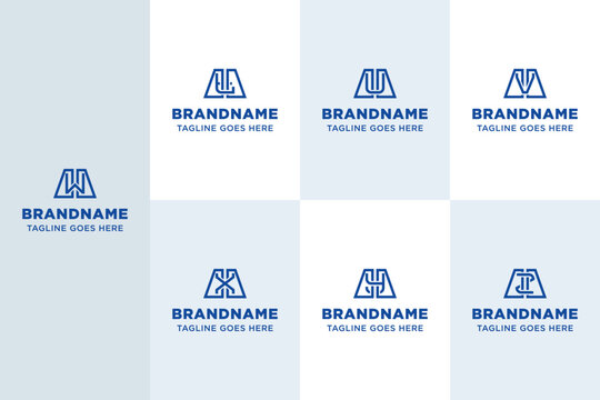 Letters ATA AUA AVA AWA AXA AYA AZA Monogram Logo Set