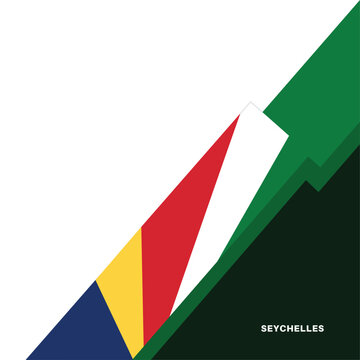 seychelles flag diagonal geometric design for posters and banners