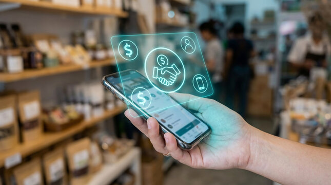Seamless mobile payment technology revolutionizing retail transactions with digital currency and contactless payment options