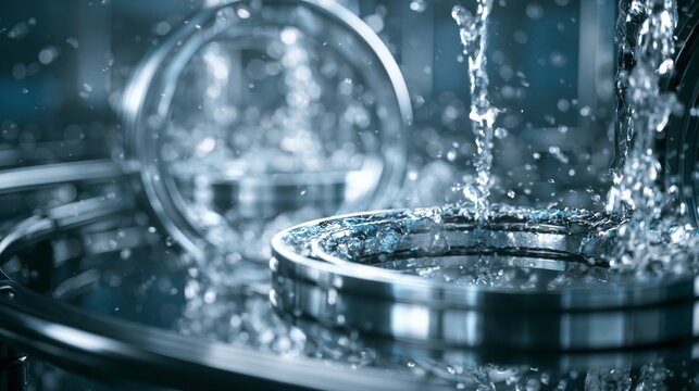 Medium shot capturing the phosphate coating process on piston rings showcasing chemical treatment lines improving corrosion resistance and wear performance.