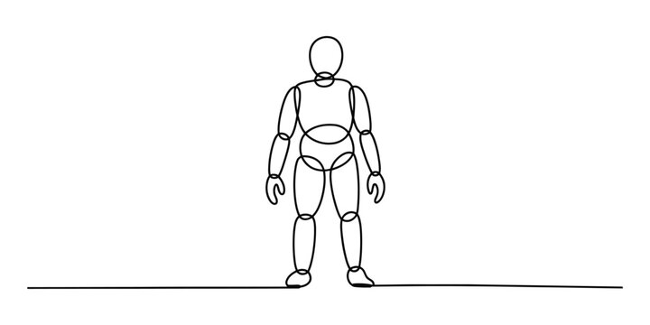 Simple line drawing of a human body figure
