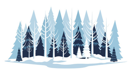 Fototapeta premium Winter Forest Landscape with Snow-Covered Fir Trees.