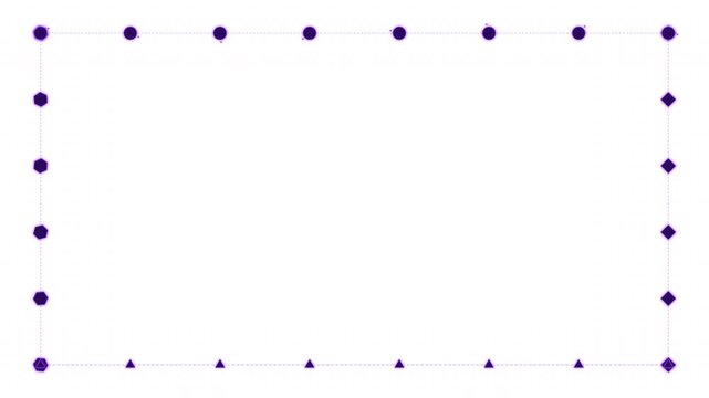 Dynamic motion animation of dotted square frame with moving dots and lines creating a captivating visual effect.