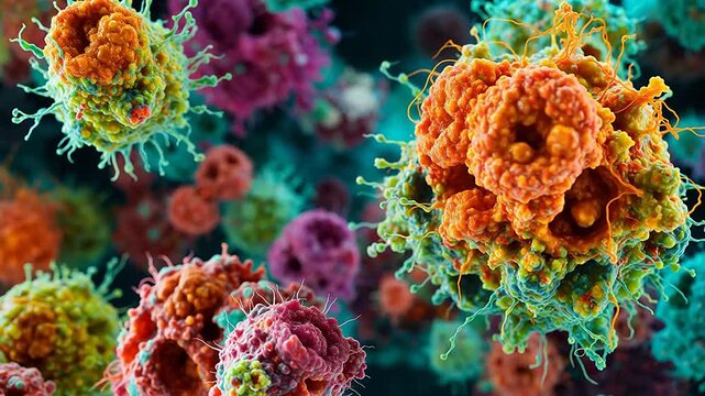 Colorful abstract cellular structures