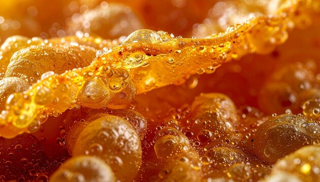 Deep fried pork skin. Detailed macro texture of crispy chicharron highlighting golden brown blistered bubbles.