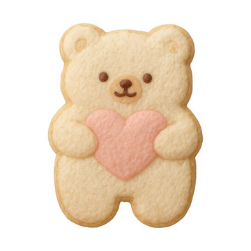 PNG Cute bear cookie design.