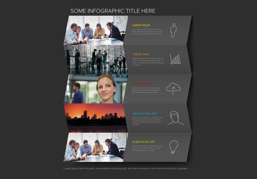 Corporate Business Infographic Banner with Photo Placeholders