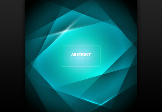 Abstract Glowing Blue Geometric Background with Cyan Light Effects