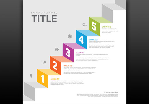 Business Staircase Infographic Template with Five Steps
