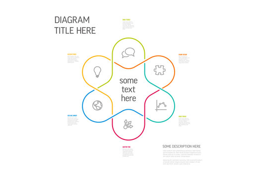 Circular Infographic Diagram with Six Steps for Business Presentation