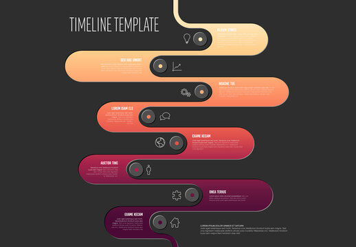 Modern Vertical Infographic Timeline Template with Winding Path Design