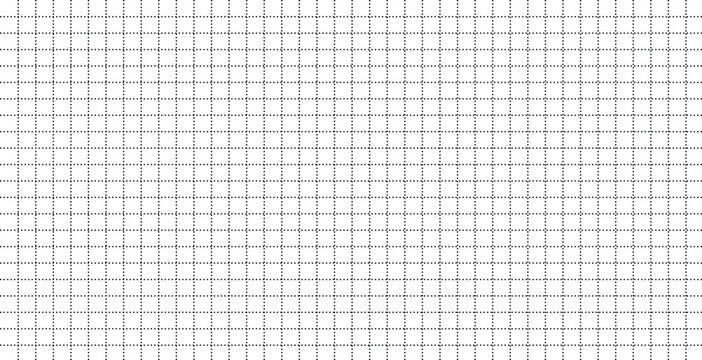 Seamless graph paper background with a grid pattern of thin black lines on a white surface