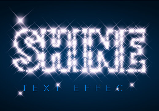 Shining Blue Sparkle Editable Text Effect on Blue Background