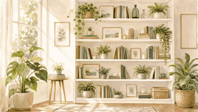 Silent Corner Quiet corner:reading area isolated watercolor vector illustration svg