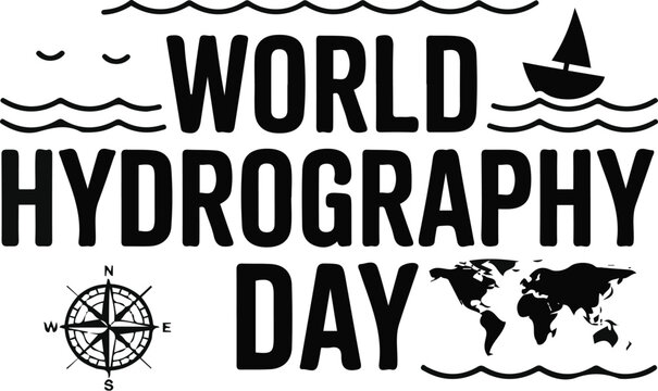 WORLD HYDROGRAPHY DAY vector illustration isolated on white background