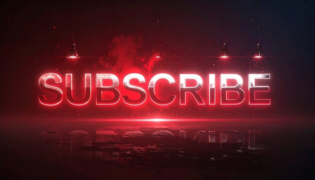 Glowing red text invites subscription