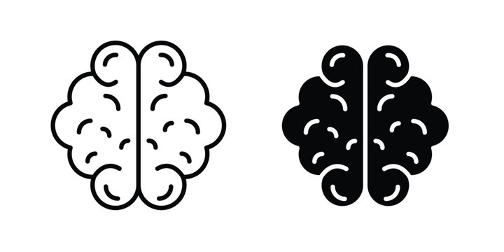 Brain icon design, design element set.