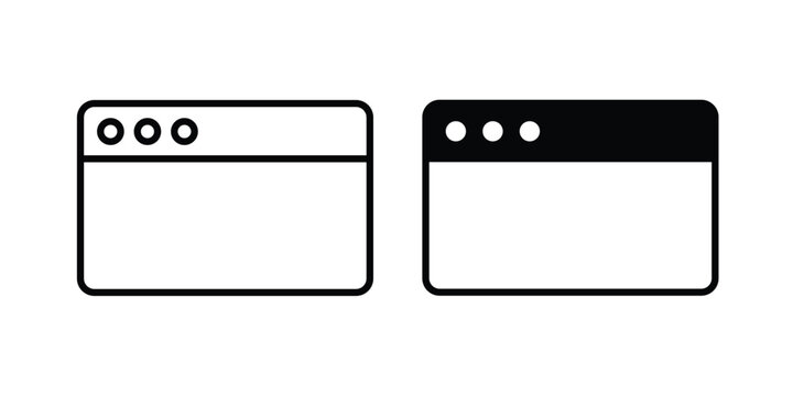 Browser window icon design, design element set.