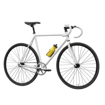 Classic bicycle with yellow water bottle