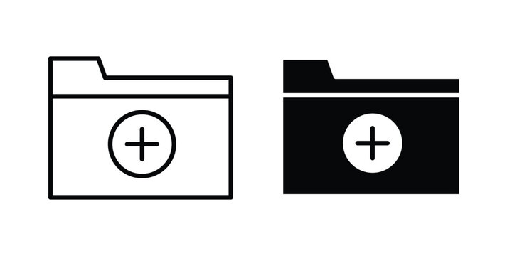 Create folder icon design, design element set.