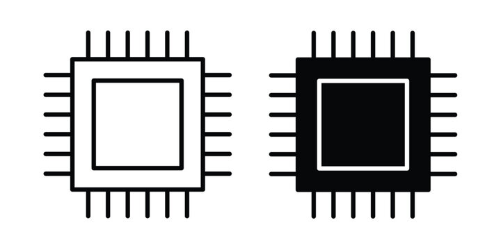 CPU icon design, design element set.