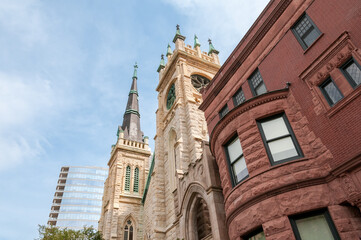 Fototapeta premium Holy Name Cathedral located in the Gold Coast neighborhood of Chicago, Illinois, USA