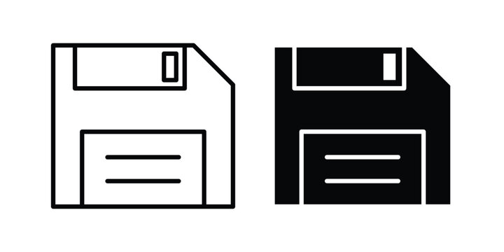 Floppy disk icon design, design element set.