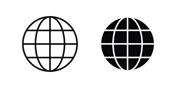 Globe icon design, design element set.