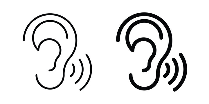 Hearing icon design, design element set.