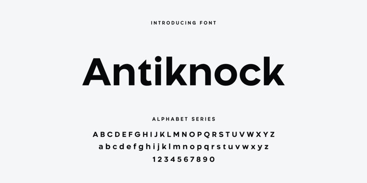 Antiknock Font Alphabet Series Vector